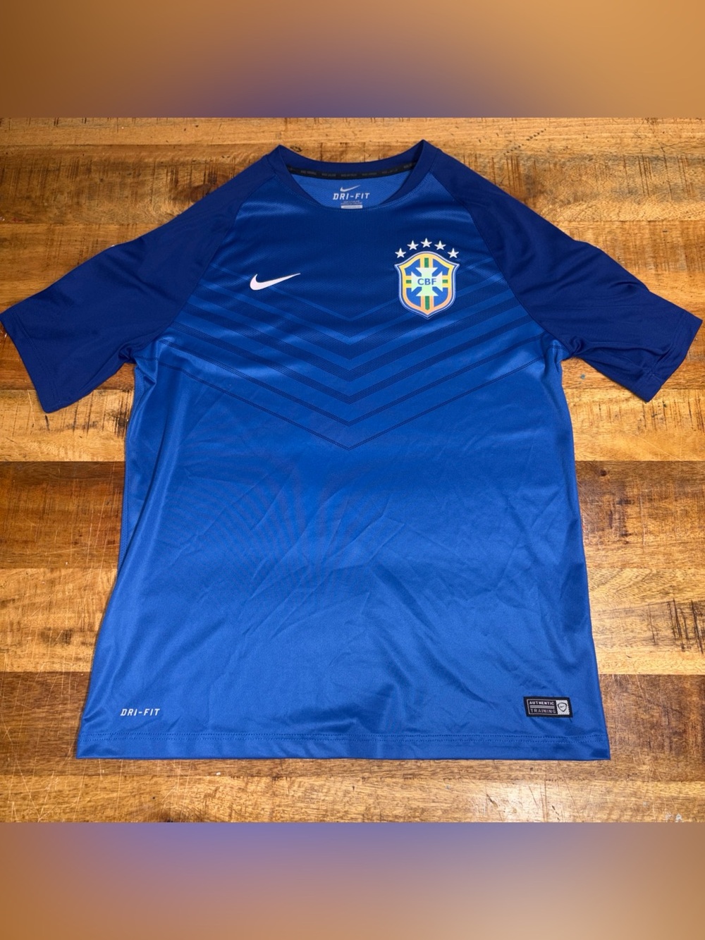 Brazil National Team Jersey 2014 FIFA World Cup Nike Dri Fit Blue Large Jersey